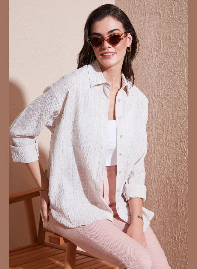 Lela Lela Regular Fit Long Sleeve Textured Shirt Women's SHIRT 6772799