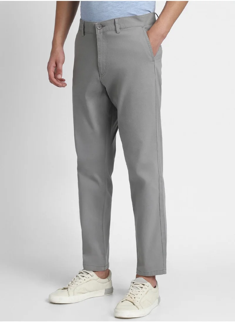 Dennis Lingo Mid Grey Chinos for Men, Straight Fit, Cotton Lycra