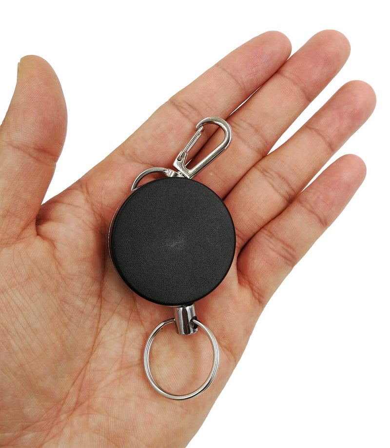 Drchoer Fly Fishing Zinger Retractors: 4pcs Metal Retractable Key Badge Holder with Belt Clip and Steel Cord - Extendable Keychain Reel for Nippers Fly Fishing Equipment - Image 2