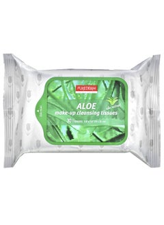 Pure Derm Purederm, Make-Up Cleansing Tissues, Aloe, 30 Tissues  - Image 1