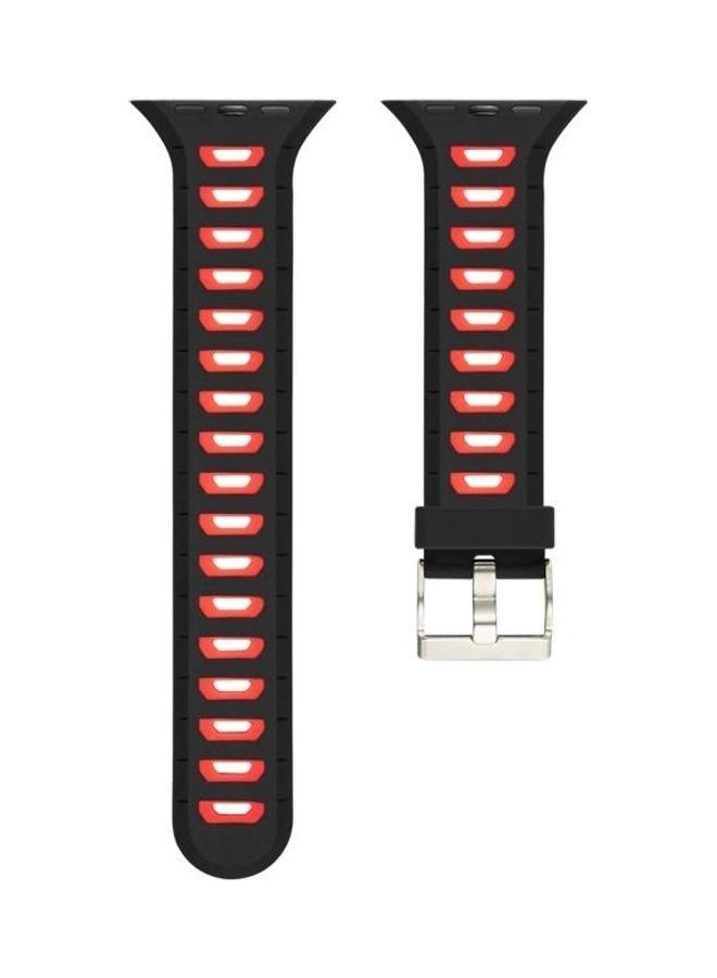 NIBEMINENT Ethnic Replacement Watchband for Apple Watch Series 1/2/3 38mm Black/Red - Image 5