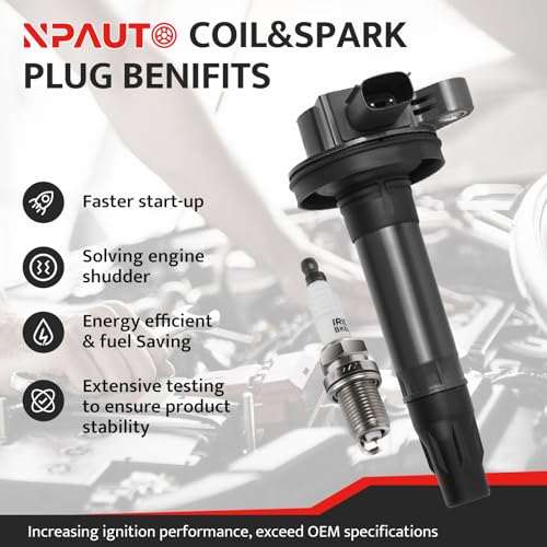 NPAUTO حزمة ملف الإشعال وشمعات الإشعال متوافقة مع 3.5 V6 2007 2008 2009 2010 2011 فورد إيدج فيوجن توريز فليكس، لينكولن MKX MKT MKZ، ميركوري سابل، UF553، مجموعة من 6 - Image 2