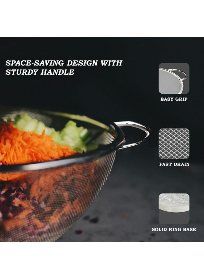 Unify Stainless Steel Multipurpose Colander Basket for Washing Rice, Fruits, Vegetables, Grains, Strainer Drainer Bowl with Handle, Kitchen Gadgets, Diameter 25cm (Size-10, Silver) - Image 2