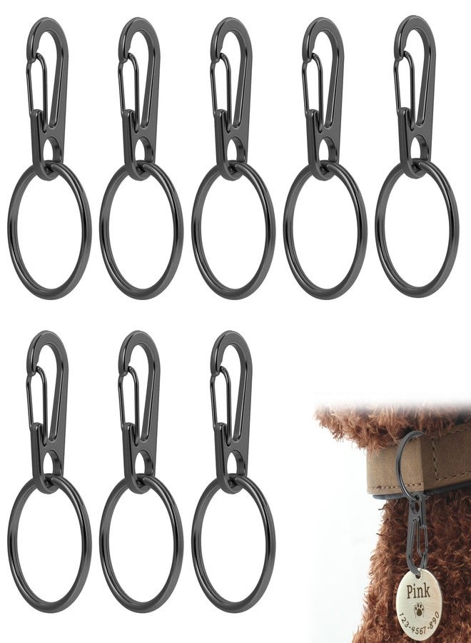 KAKUPPA Dog Tag Clips, Stainless Steel Heavy Duty Quick Clips for Dog Collars, Pet ID Tag Holder for Dogs Cats and Small Pets, Rust Proof Pet Tag Rings and Clips for Outdoor Activities (Gray 8pcs) - Image 1