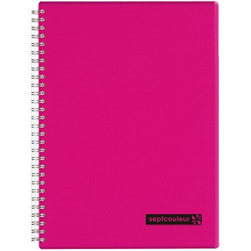 Maruman Septcouleur Lined Notebook B5 717 x 1012 80 Sheets 160 Pages 7mm College Ruled Paper Journal Durable Double Wirebound Spiral Water Resistant Cover Hot Pink Made in Japan - Image 1