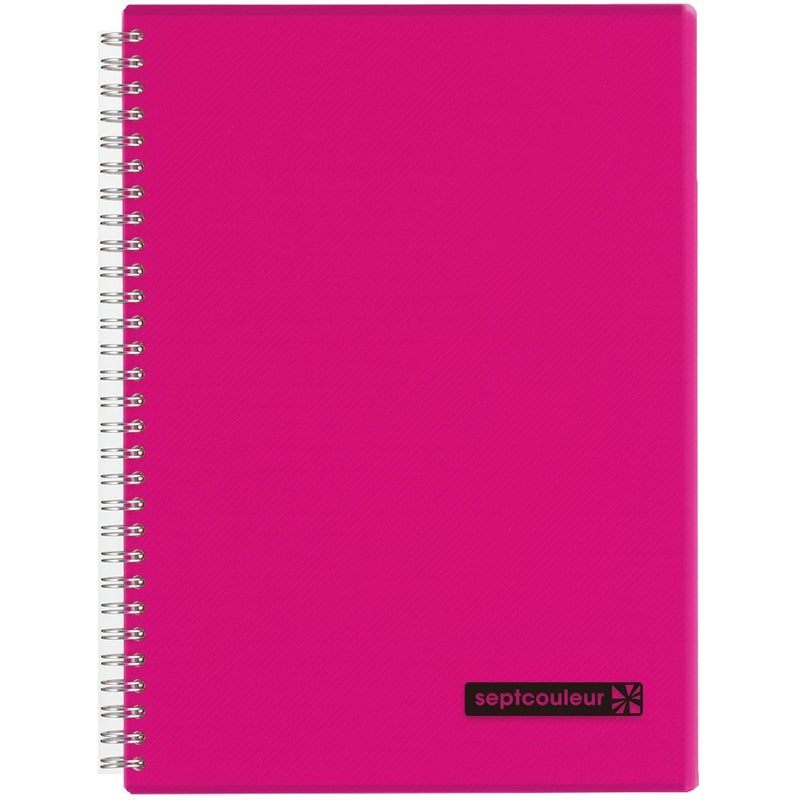 Maruman Septcouleur Lined Notebook B5 717 x 1012 80 Sheets 160 Pages 7mm College Ruled Paper Journal Durable Double Wirebound Spiral Water Resistant Cover Hot Pink Made in Japan - Image 2