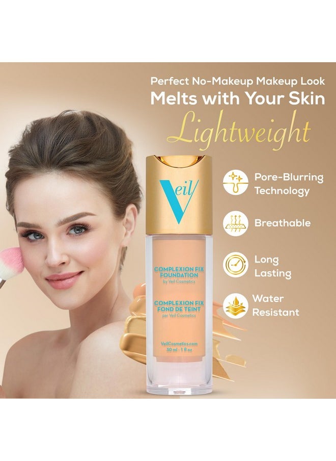 Veil Cosmetics Veil Cosmetics Complexion Fix Liquid Foundation - Buildable Coverage - Water-Resistant, Hypoallergenic, Oil-Free, Cruelty-Free & Vegan - Lightweight & Brightening - Long Lasting (2N Light Neutral)  - Image 5