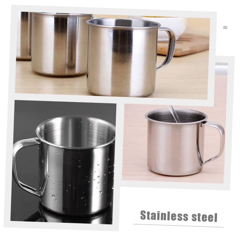 6 Piece Stainless Steel Metal Cups With Handles 16oz Reusable For Camping School - Image 5