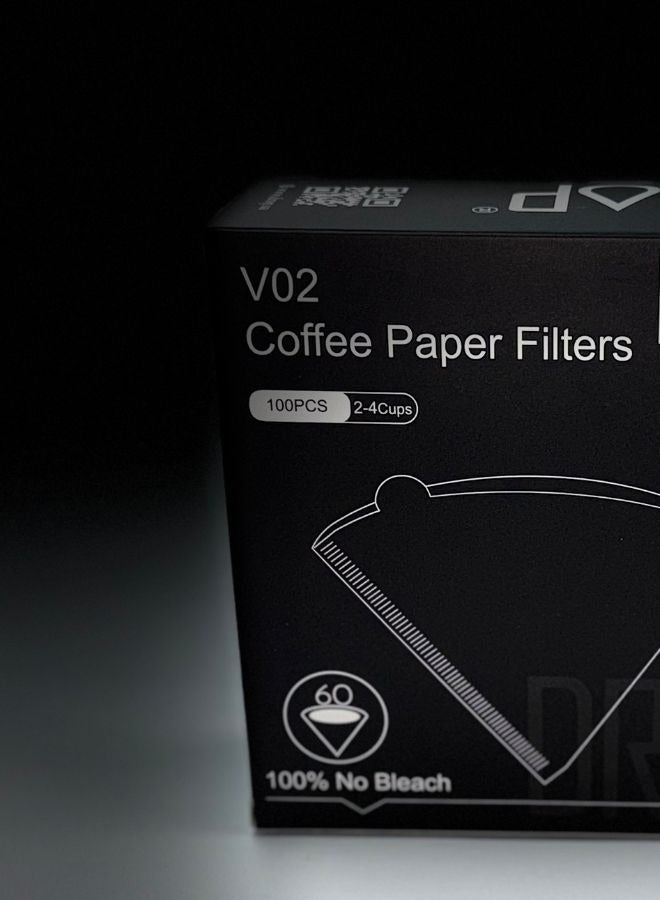 HOMESTAR 100 Piece Coffee Paper Filter V60 Size 02 White  - Image 2