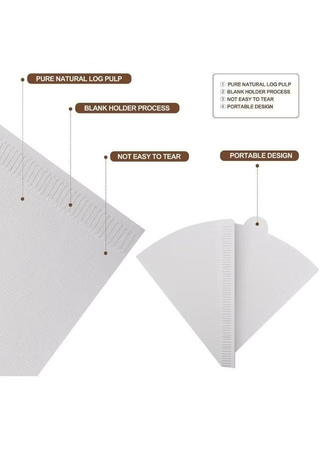 HOMESTAR 100 Piece Coffee Paper Filter V60 Size 02 White - Image 4