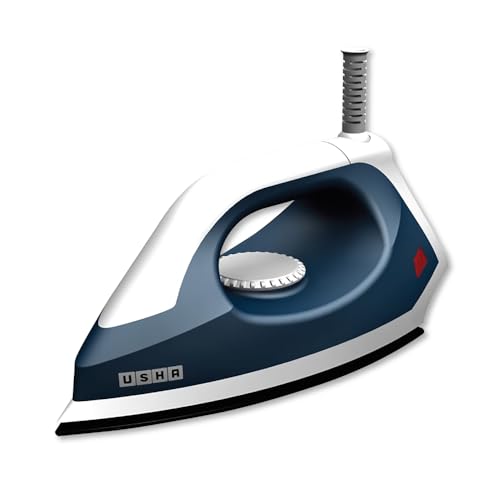 USHA EI 4175-P 750W ULTRA LIGHT WEIGHT ELECTRIC IRON WITH NON STICK PTFE COATED (BLACK WEILBURGER) SOLE PLATE, MIDNIGHT BLUE - Image 1