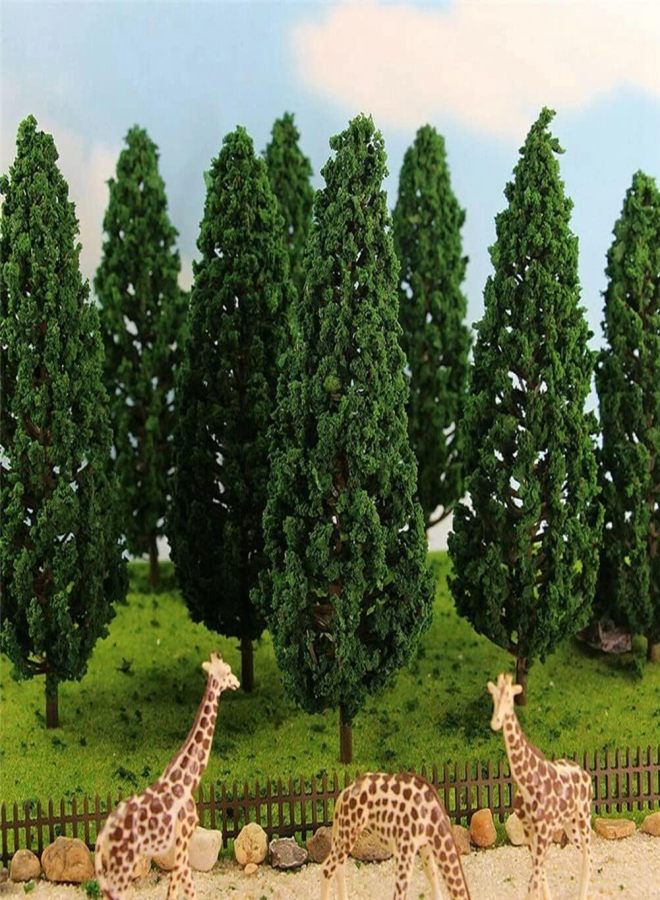 10Pcs Pine Trees 1:25 Model Railway Green Model Tree for O G Scale 1/25 Railroad Layout Scenery/16cm - Image 4
