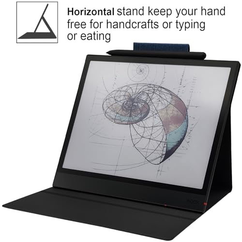 GOVTVA Magnetic Stand Case for Onyx Boox Tablet Note Air 5 C/Note Air 4 C/Note Air 3 C (2025/2024/2023 Released) Ultra-Thin Leather Cover with Magnetic Pen Buckle, Auto Sleep/Wake (Cloth Bark Blue) - Image 4