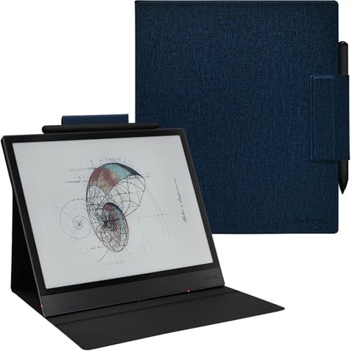 GOVTVA Magnetic Stand Case for Onyx Boox Tablet Note Air 5 C/Note Air 4 C/Note Air 3 C (2025/2024/2023 Released) Ultra-Thin Leather Cover with Magnetic Pen Buckle, Auto Sleep/Wake (Cloth Bark Blue) - Image 1