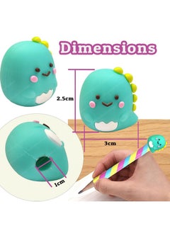 FunBlast FunBlast Pencil Cap for Kids - Pack of 3 Pcs Animal Pencil Cap Set for Kids, Stationary Set for Kids, Silicone Pencil Cap for Kids, Kawaii Pencil Caps Birthday Return Gift (Dino)  - Image 2