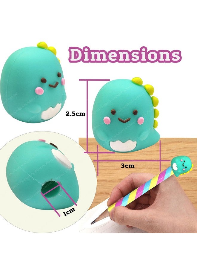 FunBlast FunBlast Pencil Cap for Kids - Pack of 3 Pcs Animal Pencil Cap Set for Kids, Stationary Set for Kids, Silicone Pencil Cap for Kids, Kawaii Pencil Caps Birthday Return Gift (Dino) - Image 2