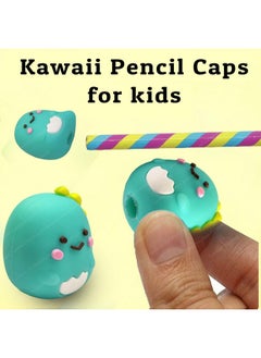 FunBlast FunBlast Pencil Cap for Kids - Pack of 3 Pcs Animal Pencil Cap Set for Kids, Stationary Set for Kids, Silicone Pencil Cap for Kids, Kawaii Pencil Caps Birthday Return Gift (Dino)  - Image 3