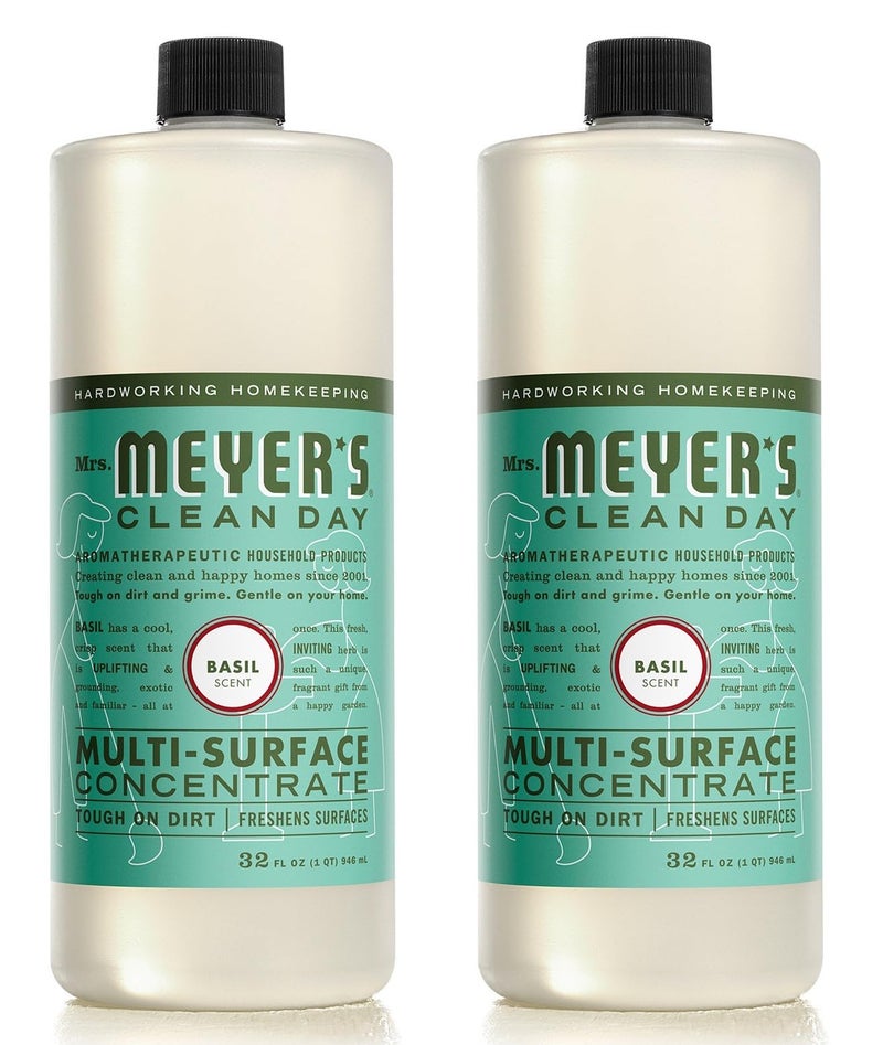 MRS. MEYER'S CLEAN DAY Multi-Surface Cleaner Concentrate, Use to Clean Floors, Tile, Counters, Basil, 32 fl. oz - Pack of 2 - Image 1