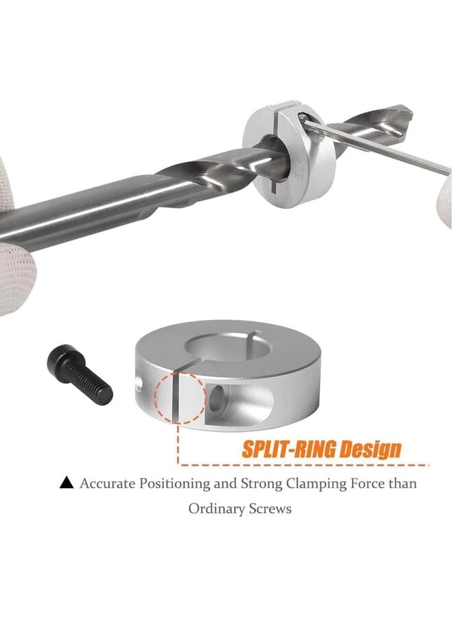 8PCS Depth Stop Drill Bit, 8pcs Superior Split Ring Design Drill Depth Stop Collar Positioner Ring Kits  - Image 4