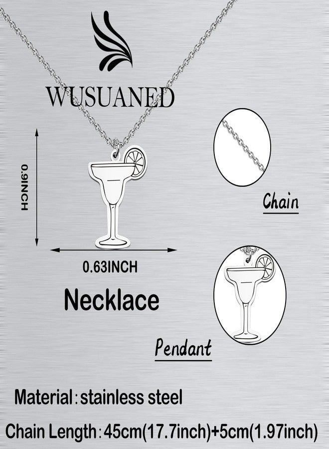 WUSUANED Funny Margarita Cup Necklace Margarita Cocktail Jewelry Drinking Lover Gift Margarita Lover Gift (Margarita Cup Necklace) - Image 2