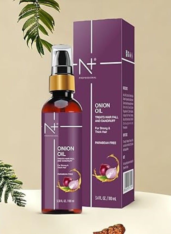 N+ Professional N Plus Professional Onion Hair Oil With Onion Extract - Treats Hair fall And Dandruff - 100ml - Image 3