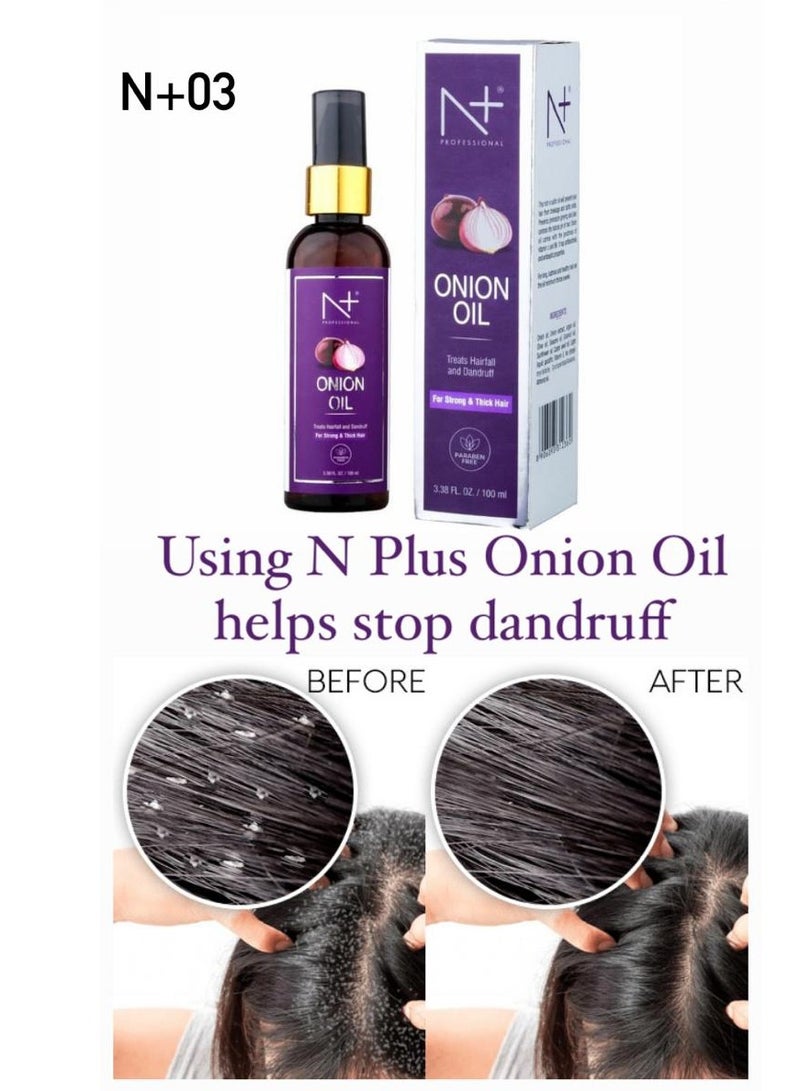 N+ Professional N Plus Professional Onion Hair Oil With Onion Extract - Treats Hair fall And Dandruff - 100ml - Image 5