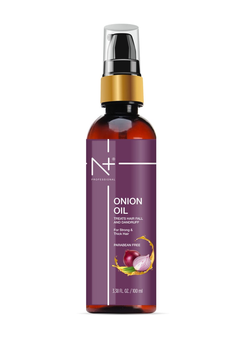 N+ Professional N Plus Professional Onion Hair Oil With Onion Extract - Treats Hair fall And Dandruff - 100ml - Image 2