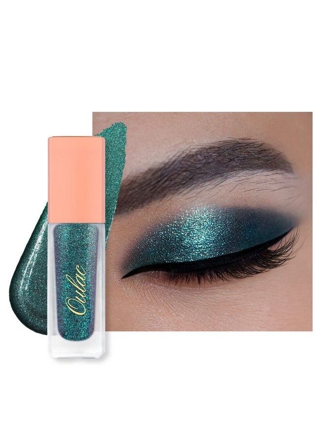 Oulac Green Liquid Glitter Eyeshadow Metallic With Smooth Moisturizing Formula Liquid Eyeliner Shimmer Eye Makeup Easy to Remove Vegan & CrueltyFree019 oz Atlantis (11)  - Image 1