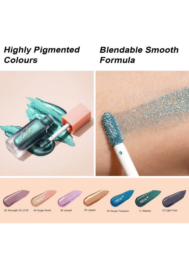 Oulac Green Liquid Glitter Eyeshadow Metallic With Smooth Moisturizing Formula Liquid Eyeliner Shimmer Eye Makeup Easy to Remove Vegan & CrueltyFree019 oz Atlantis (11)  - Image 4