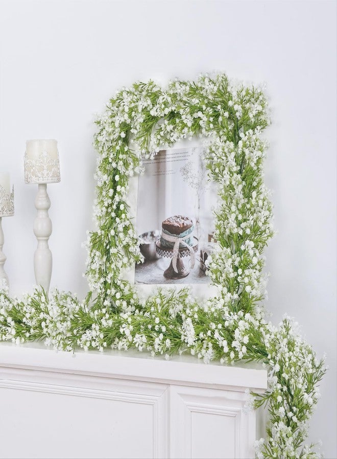 Dolicer 4 Pcs Babys Breath Artificial Flowers Vines, 12 FT Faux White Hanging Baby Breath Garland, Real Touch Fake Babys Breath Gypsophila for Wedding Party Backdrop Wall Home Decor - Image 3