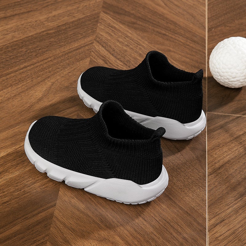 Summer And Autumn New Children'S Flying Woven Shoes Korean Style Middle And Big Children'S Running Shoes Fashion Primary School Students Casual Shoes Soft Bottom Children'S Shoes - Image 2
