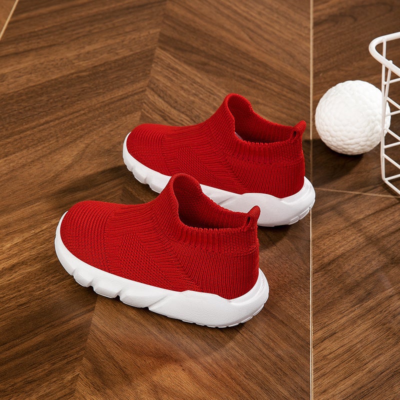 Summer And Autumn New Children'S Flying Woven Shoes Korean Style Middle And Big Children'S Running Shoes Fashion Primary School Students Casual Shoes Soft Bottom Children'S Shoes - Image 3