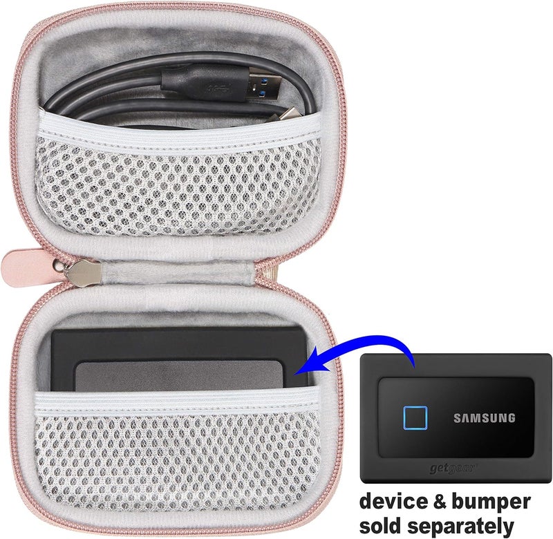 GETGEAR Handy Case for Samsung T7 Touch Portable SSD, T5, Card Reader, USB Hub, Type C Hub, HD Hub, Mesh Pockets, Wrist Strap - Image 3