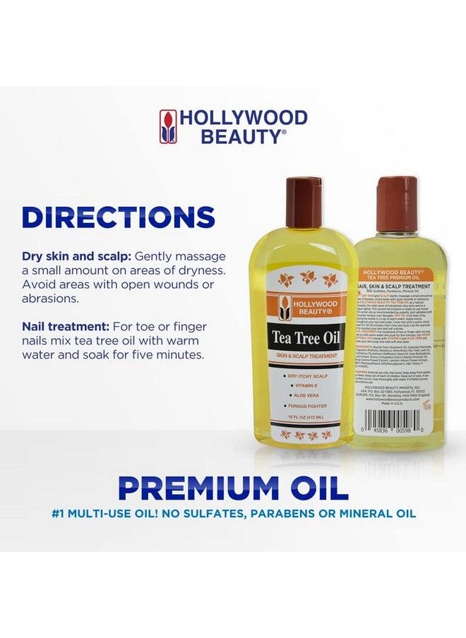 Hollywood Beauty Oil 16Oz Bottle Hair Skin & Scalp Treatment Moisturizes Dry Itchy Scalp Hair Hot Oil Treatment Vitamin E & Aloe And A Fungus Fighter  - Image 5