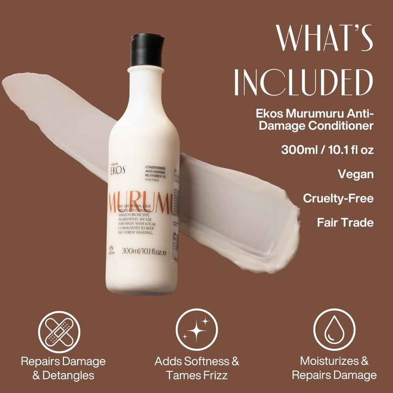 Natura - Ekos Murumuru Restoring Conditioner - Anti-Damage - Hair Detangler & Moisturizer - Combat Dryness - Vegan Hair Care - Brazilian Beauty Secrets - Personal & Self Care - 10.1 fl oz (300ml) - Image 3