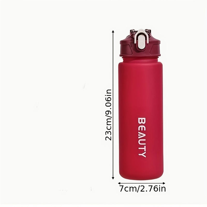 20.9oz 600ml Rose Color Frosted Plastic Water Bottle Durable Lightweight Portable With Measurement Marks For Outdoor Sports Office Use - Image 5