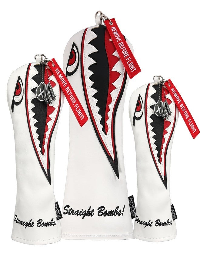 SHABIER New Flying Tiger Warshark Golf Head Cover for Golf Head Club Available for Driver/Fairway/Hybird Club (One Set(1Dr+1Fa+1Hy)) - Image 1