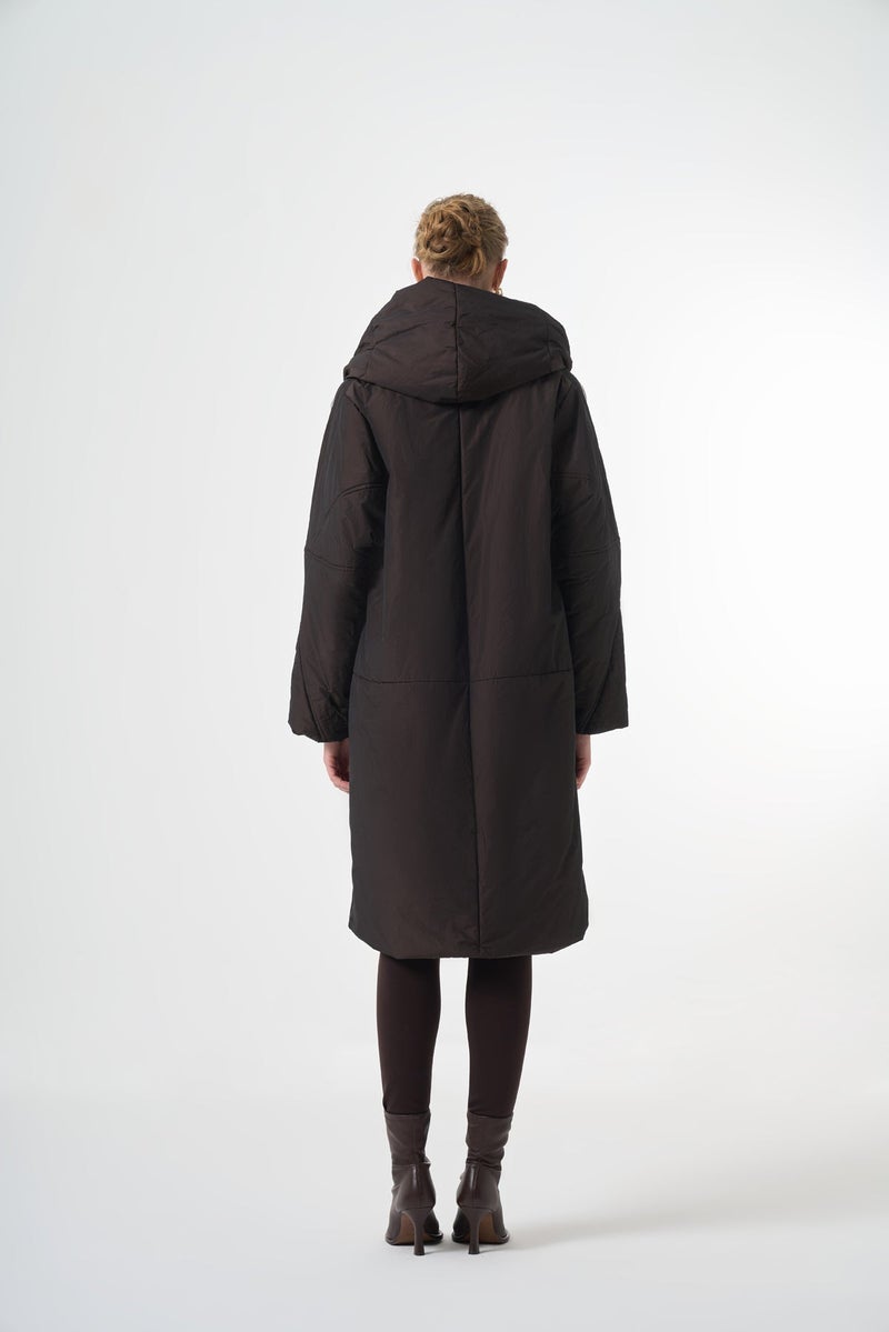 MissWhence Striped Detail Puffer Jacket - Black - Image 4