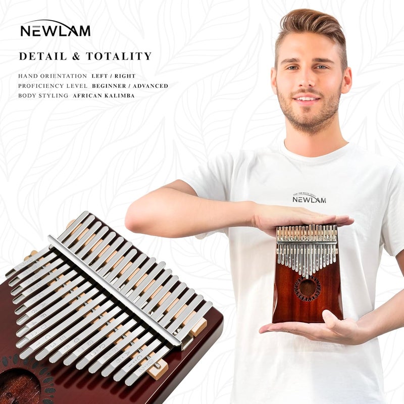 Newlam Kalimba Thumb Piano 17 Keys, Portable Mbira Finger Piano Gifts for Kids and Adults Beginners - Image 4