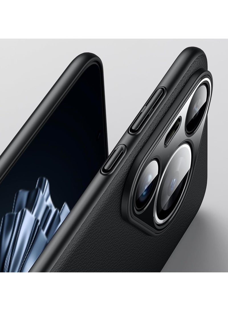 VKL Ultra -Thin Case for Huawei Pura 70 Pro/70 Pro+, Business Style Leather Soft Case Raised Lens Protection Anti -Fall Shell (Black) - Image 4