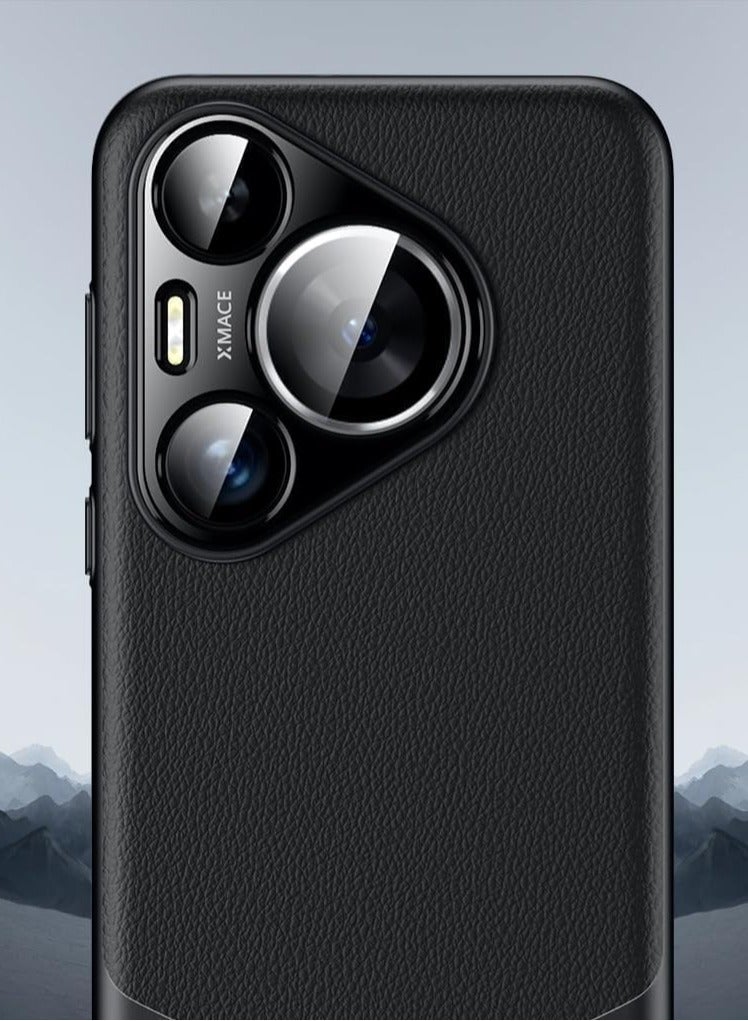 VKL Ultra -Thin Case for Huawei Pura 70 Pro/70 Pro+, Business Style Leather Soft Case Raised Lens Protection Anti -Fall Shell (Black) - Image 5