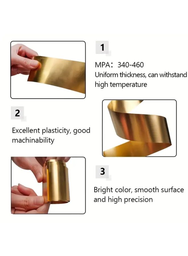 Brass Sheet Roll 39.37 Inch Length Golden Finish For DIY Jewelry And Crafts - Image 5