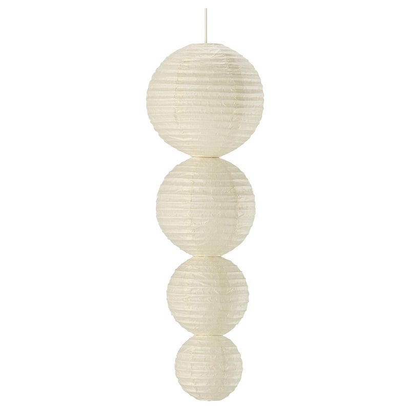 Strala Battery-Operated Paper Ball Pendant Lamp, White, 40 cm - Image 1