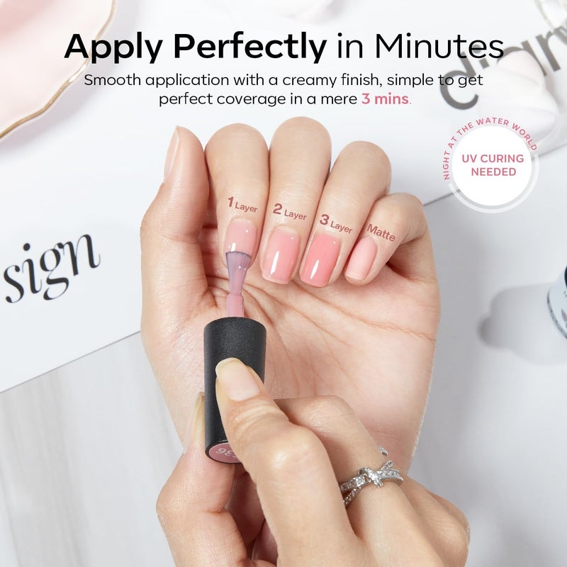 modelones Gel Nail Polish 6 Colors Transparent Jelly Milky White Sheer Pink Neutral Nude Gel Polish Nail Soak off Nail Polish French Nail Art Manicure DIY Home Salon Gift for Women - Image 5