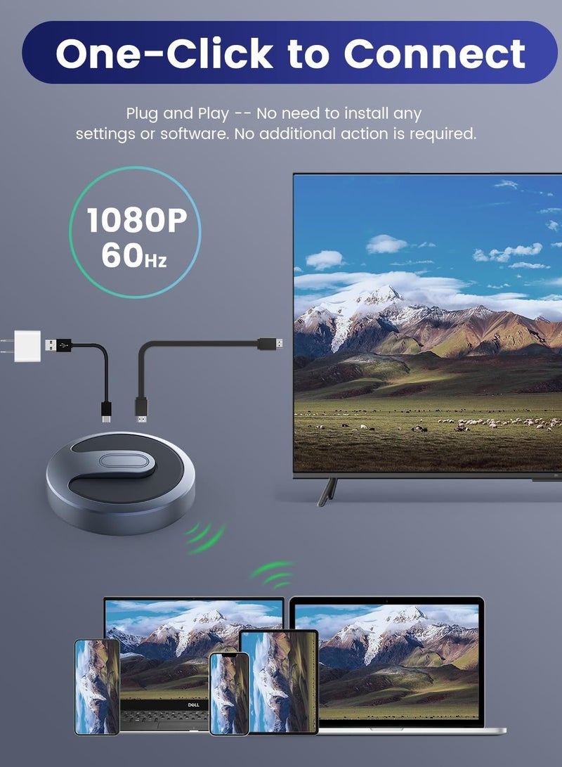 KASTWAVE محول عرض HDMI لاسلكي - محول لاسلكي محمول للتوصيل والتشغيل لبث الفيديو والصوت إلى HDTV أو جهاز العرض أو الشاشة من الكمبيوتر المحمول أو الكمبيوتر الشخصي أو الهاتف الذكي - Image 4