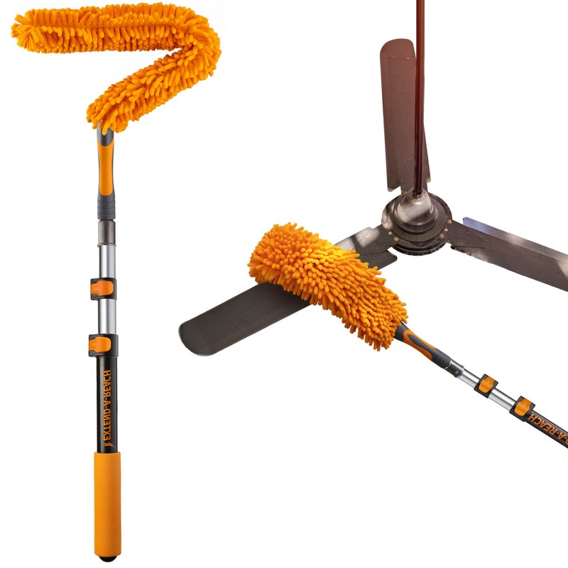 Ceiling Fan Blade Duster Cleaner with 155 ft Extension Pole  Flexible Fan Cleaner for Ceiling Fan Duster  Microfiber Ceiling Fan Brush Cleaner with Pole  Best Ceiling Fan Cleaning Tool