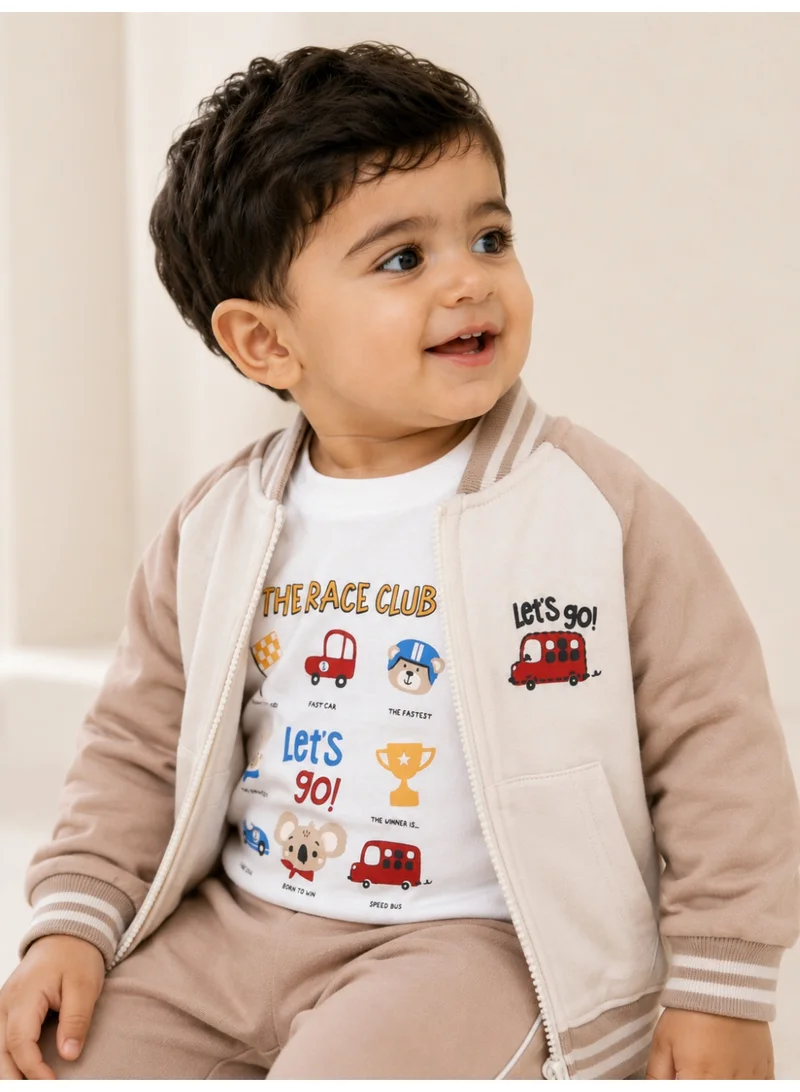 فكتور اند جين Boys 3-Piece Set – Full Zip Sweatshrt, Longsleeve Tee & Jogger PantsDescription: