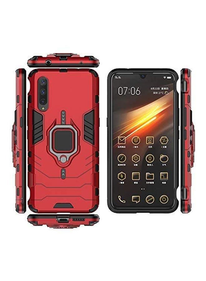 NIBEMINENT Case Cover For Vivo Iqoo Pro 5G Durable Armor Hybrid Dual Layer Rotary Finger Ring Kickstand Protective Red - Image 2