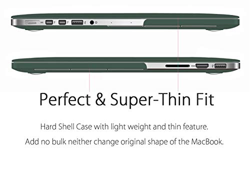 UESWILL Smooth Matte Hard Shell Case Cover Compatible with MacBook Pro 13 inch with Retina Display (No CD-ROM,No USB-C) (Model: A1502/A1425, Version Late 2012/2013 / 2014 / Early 2015), Midnight Green - Image 5