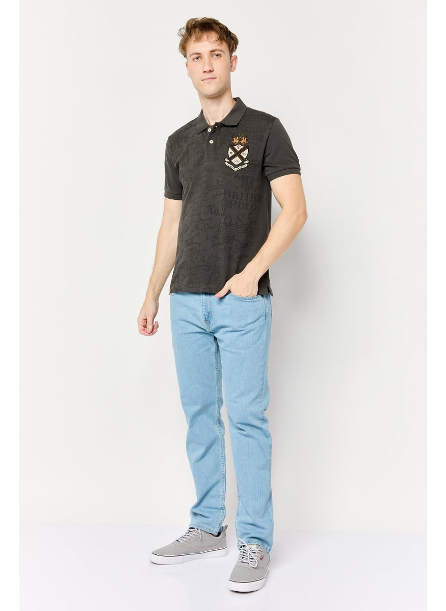 La Martina Men Regular Fit Embroidered Logo Short Sleeves Polo Shirt, Grey  - Image 2